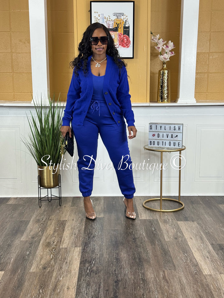 Kerri Jogger Set (Bright Blue)