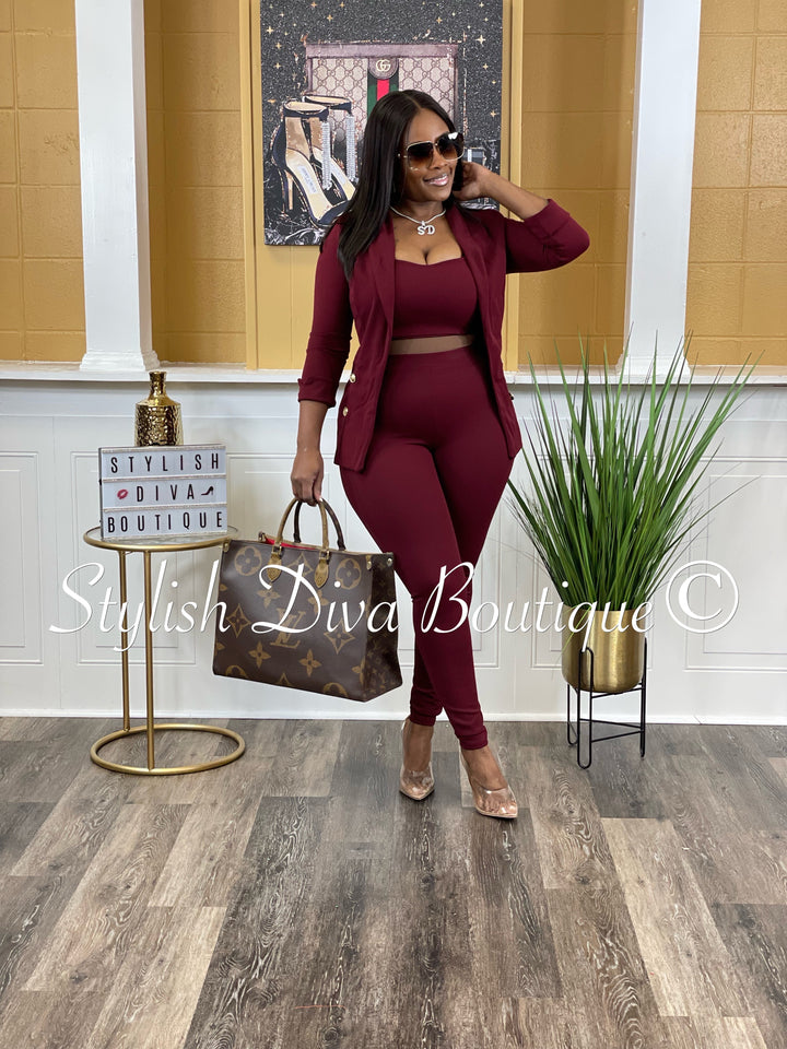 Boss Babe 3pc Jacket Set up to 3XL (Port)