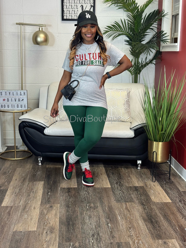 Butter Soft Microfiber Leggings up to 3XL (Dark Green)