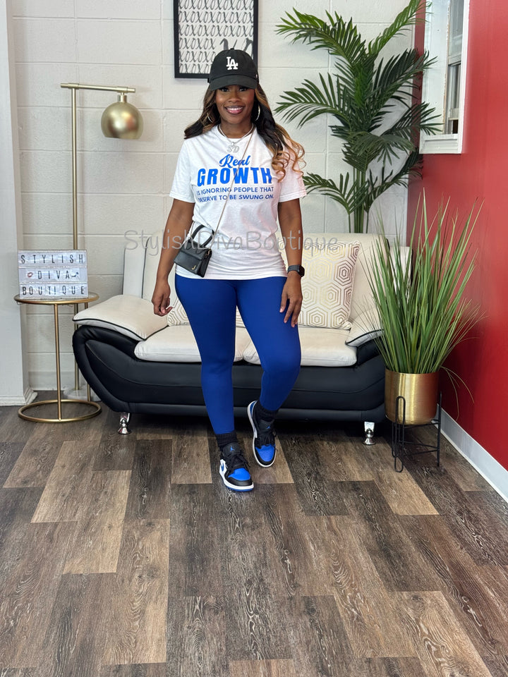 Real Growth T-Shirt (Royal Blue Print)
