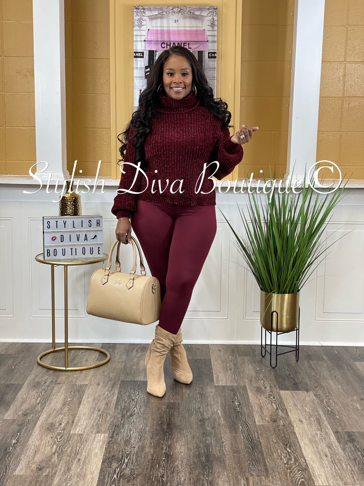 Chenille Sweater and Legging Set (Dk Burgundy)