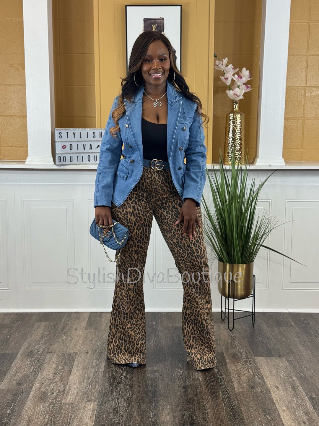 Untamed Elegance Leopard Flare Jeans up to 24W