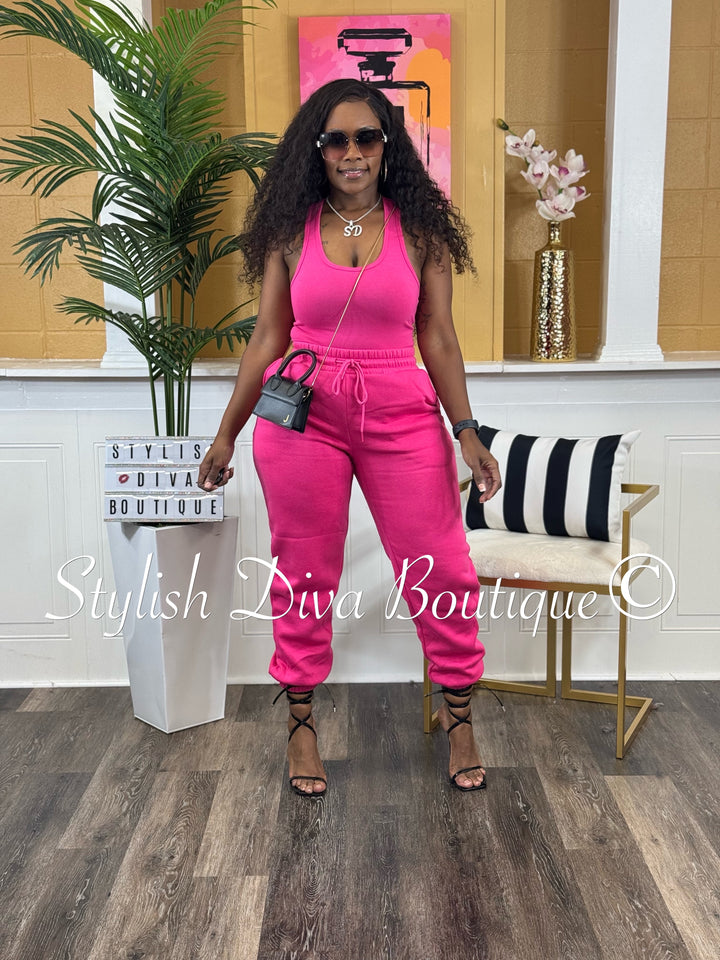 Kerri Jogger Set (Hot Pink)