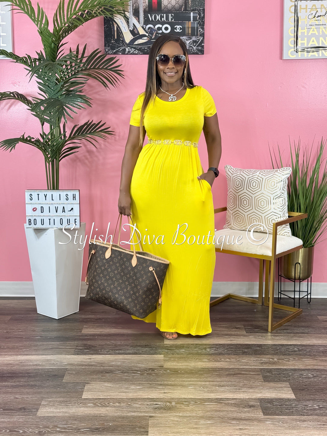 Sofie S/S Maxi Dress (Yellow)