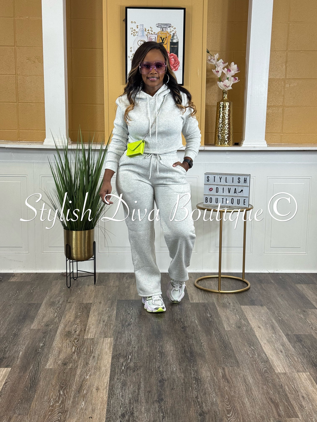 Comfort Mode Pullover Fleece Set (Light Heather Grey)