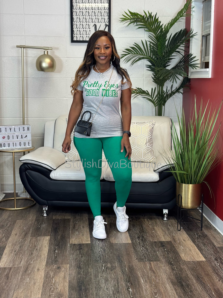 Luxe Cotton Leggings up to 3XL (K Green)