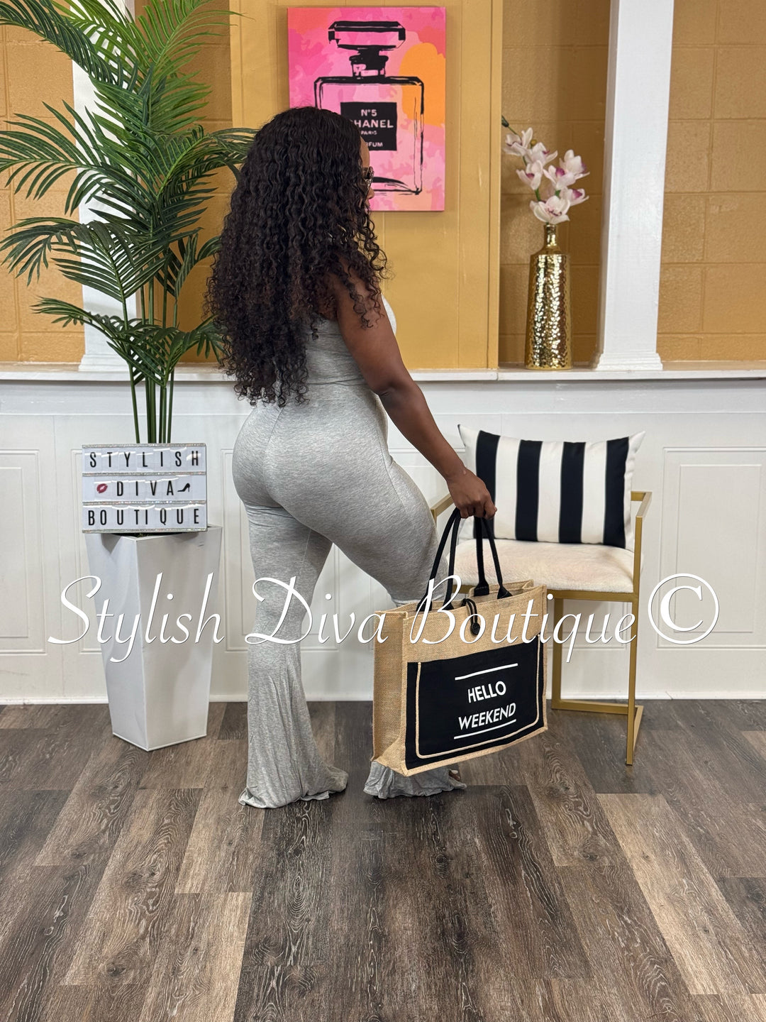 Julissa Cropped Lounge Set (Heather Grey)