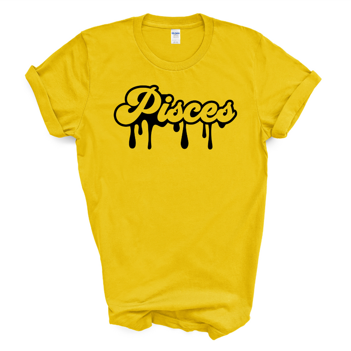 Pisces Dripping T-Shirt (Black Print)