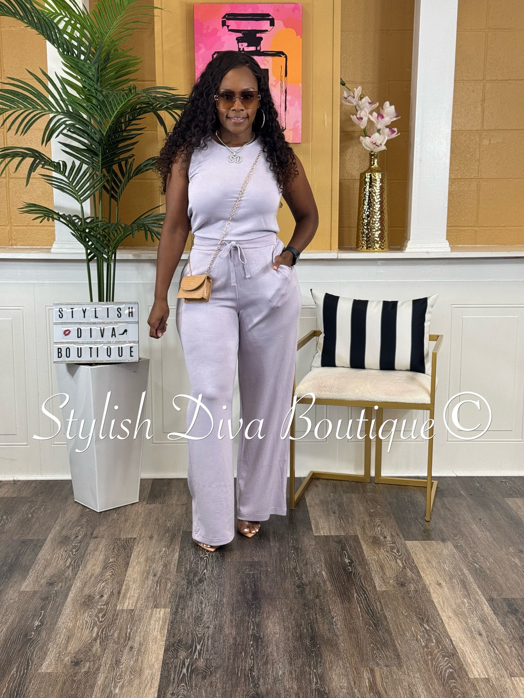 Jamie Sleeveless Jumpsuit (Lilac)