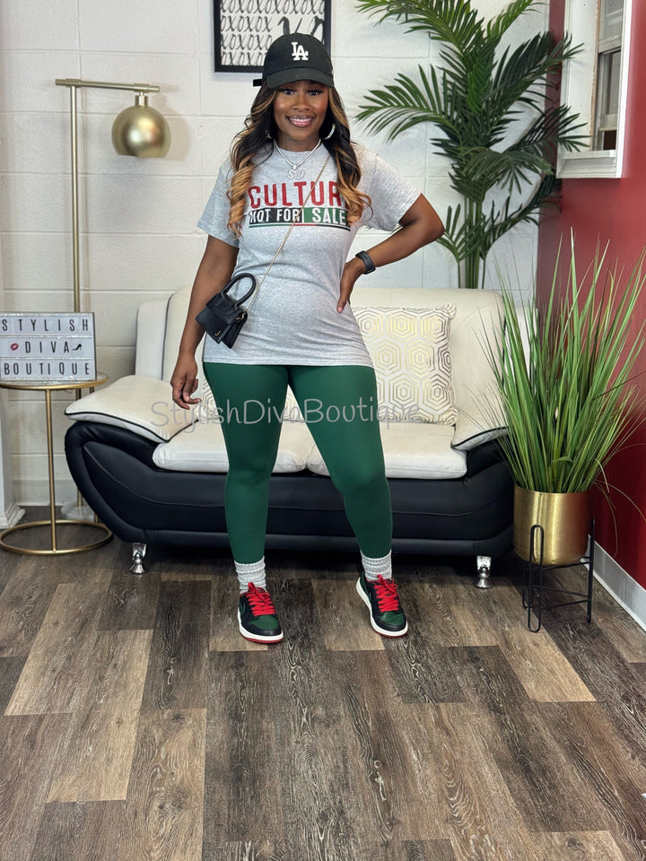 Butter Soft Microfiber Leggings up to 3XL (Dark Green)