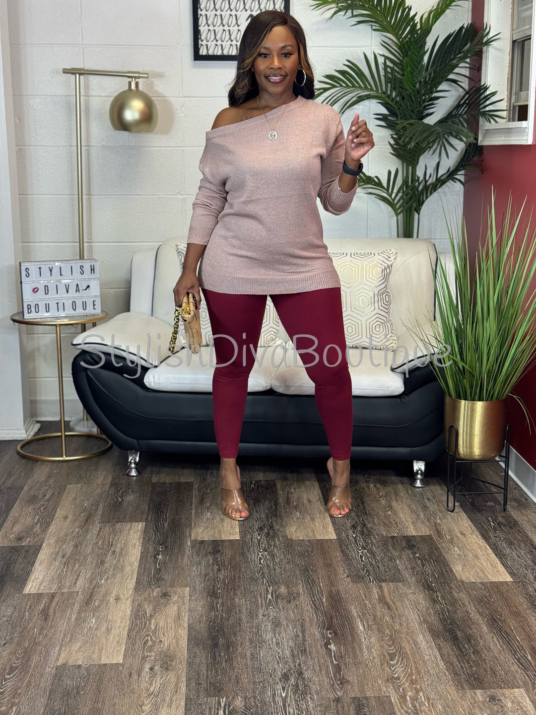 Butter Soft Microfiber Leggings up to 3XL (Cabernet)