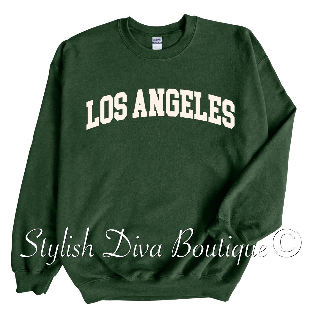 Los Angeles Sweatshirt Only up to 3XL (Cream Print)