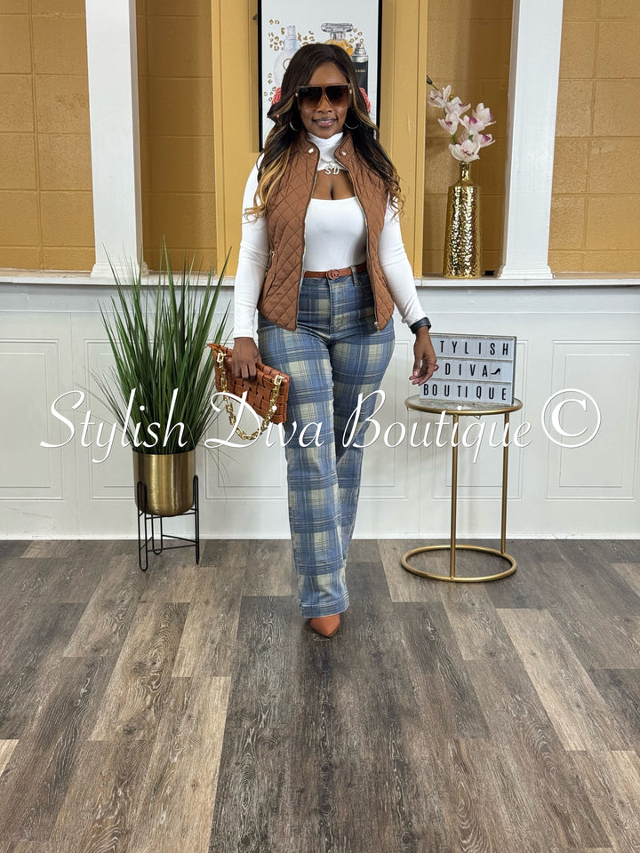 Plaid Perfection Vintage Jeans (Blue Haze)