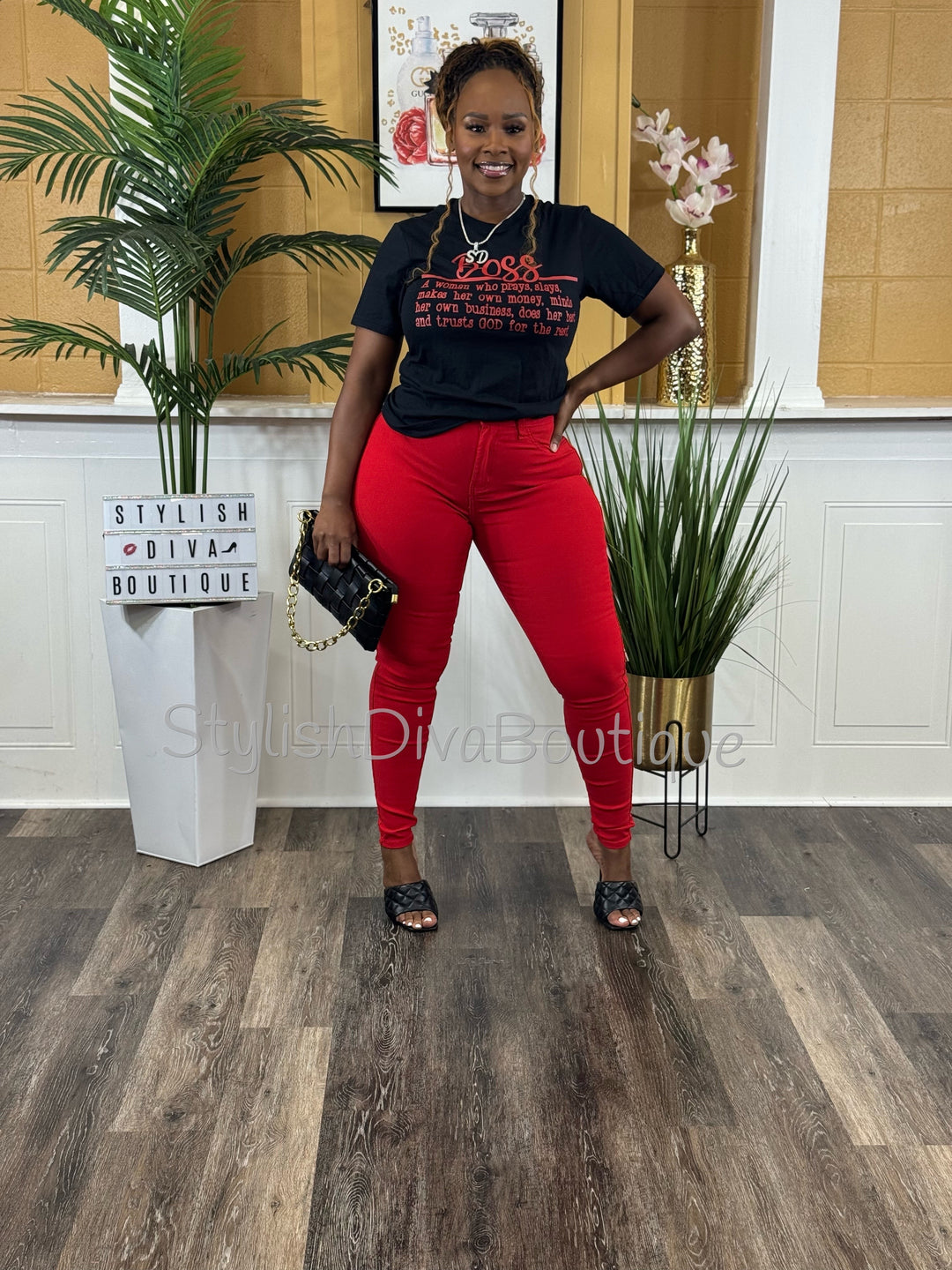 So Curvy Stretch Skinny Jeans up to 2XL (Red)