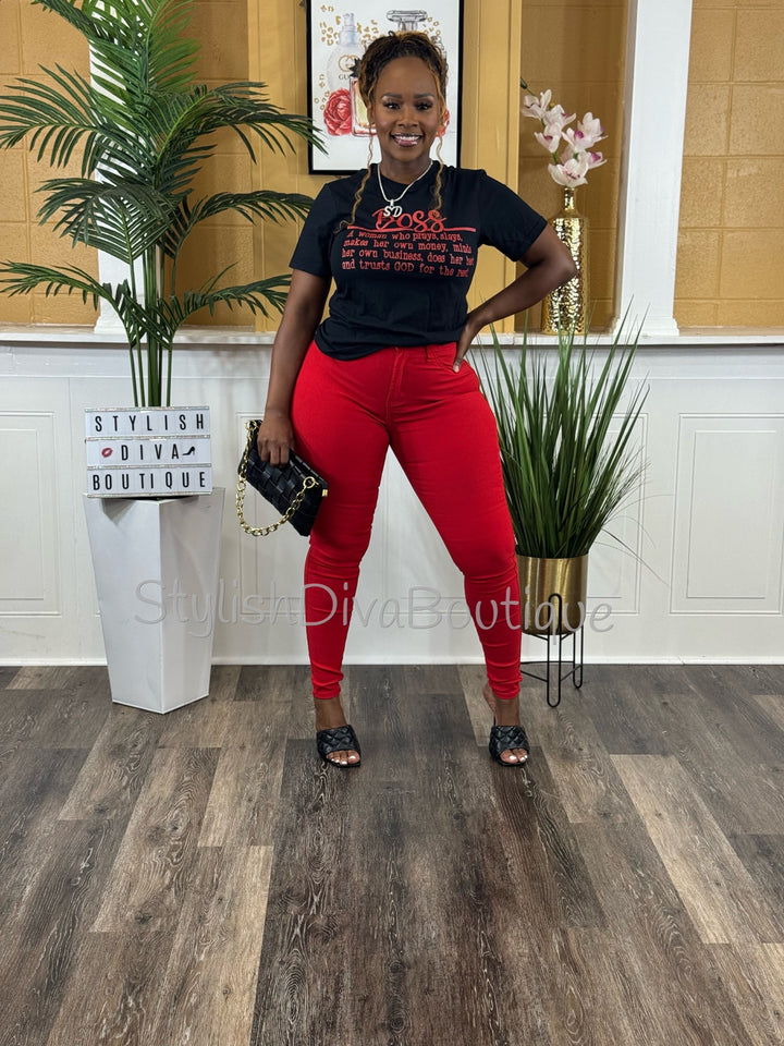 So Curvy Stretch Skinny Jeans up to 2XL (Red)