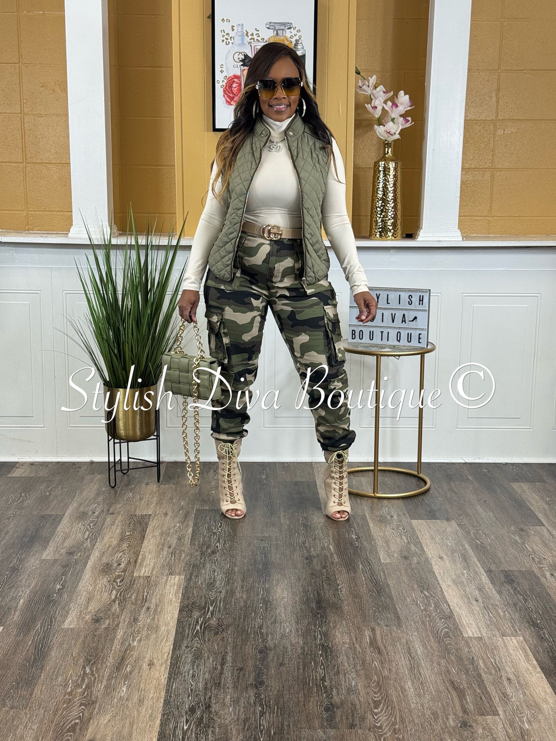 Rowan Quilted Padded Vest up to 2XL (Lt Olive)