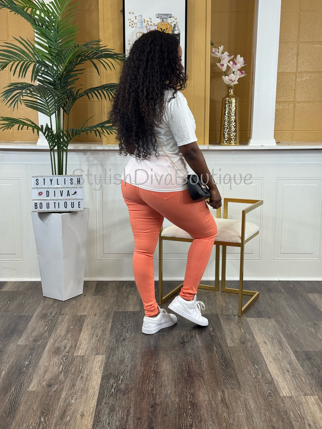 So Curvy Signature Skinny Jeans up to 2XL (Coral)