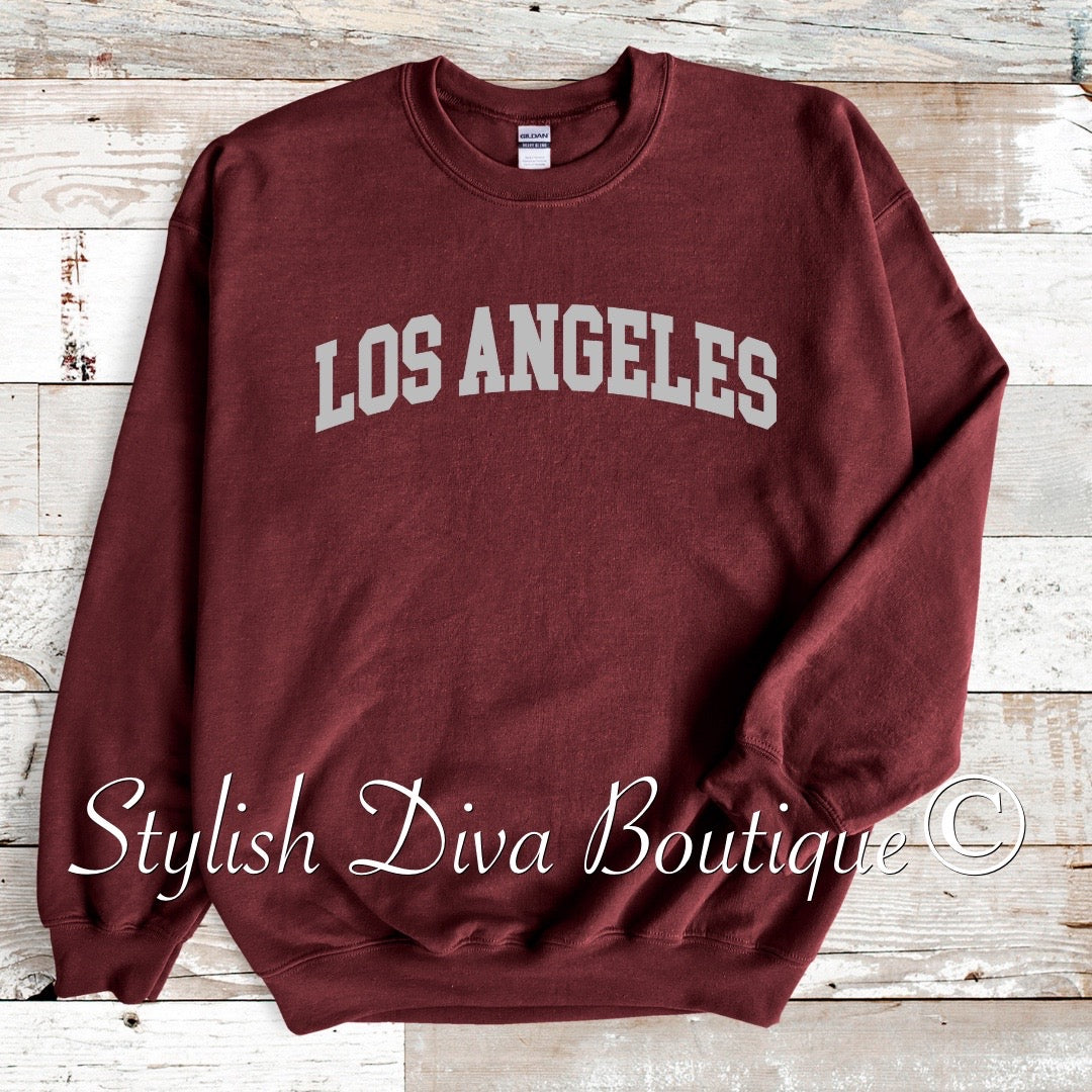 Los Angeles Sweatshirt Only up to 3XL (Grey Print)