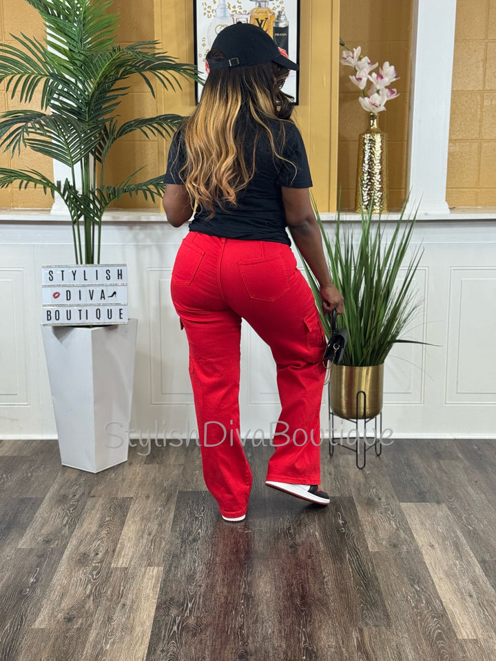 London Cargo Jeans (Red)