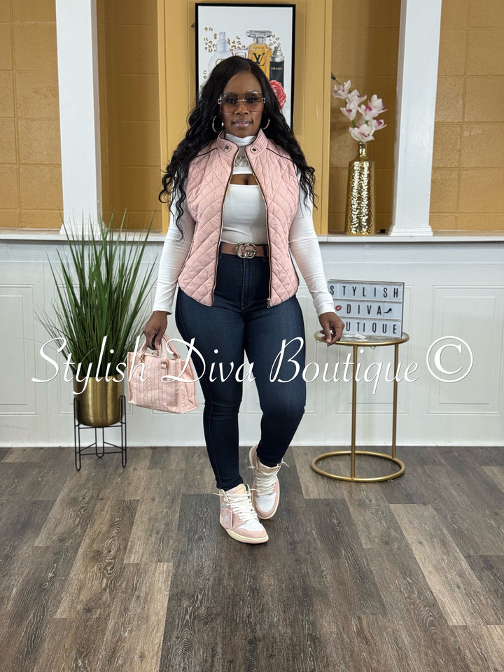 Rowan Quilted Padded Vest (Lt Pink)