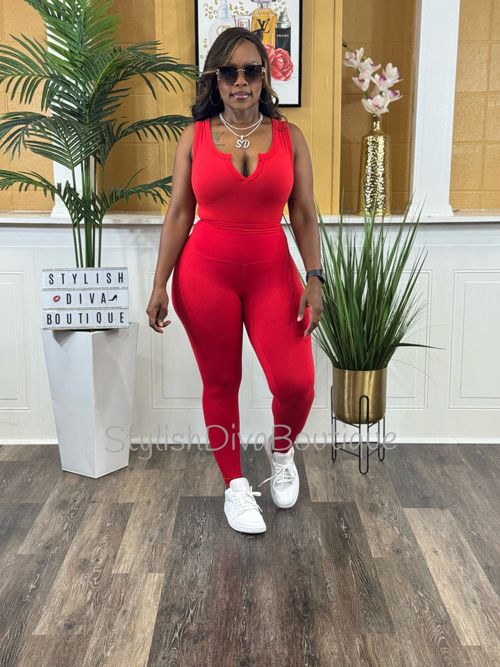 Butter Soft Microfiber Leggings up to 3XL (Red)