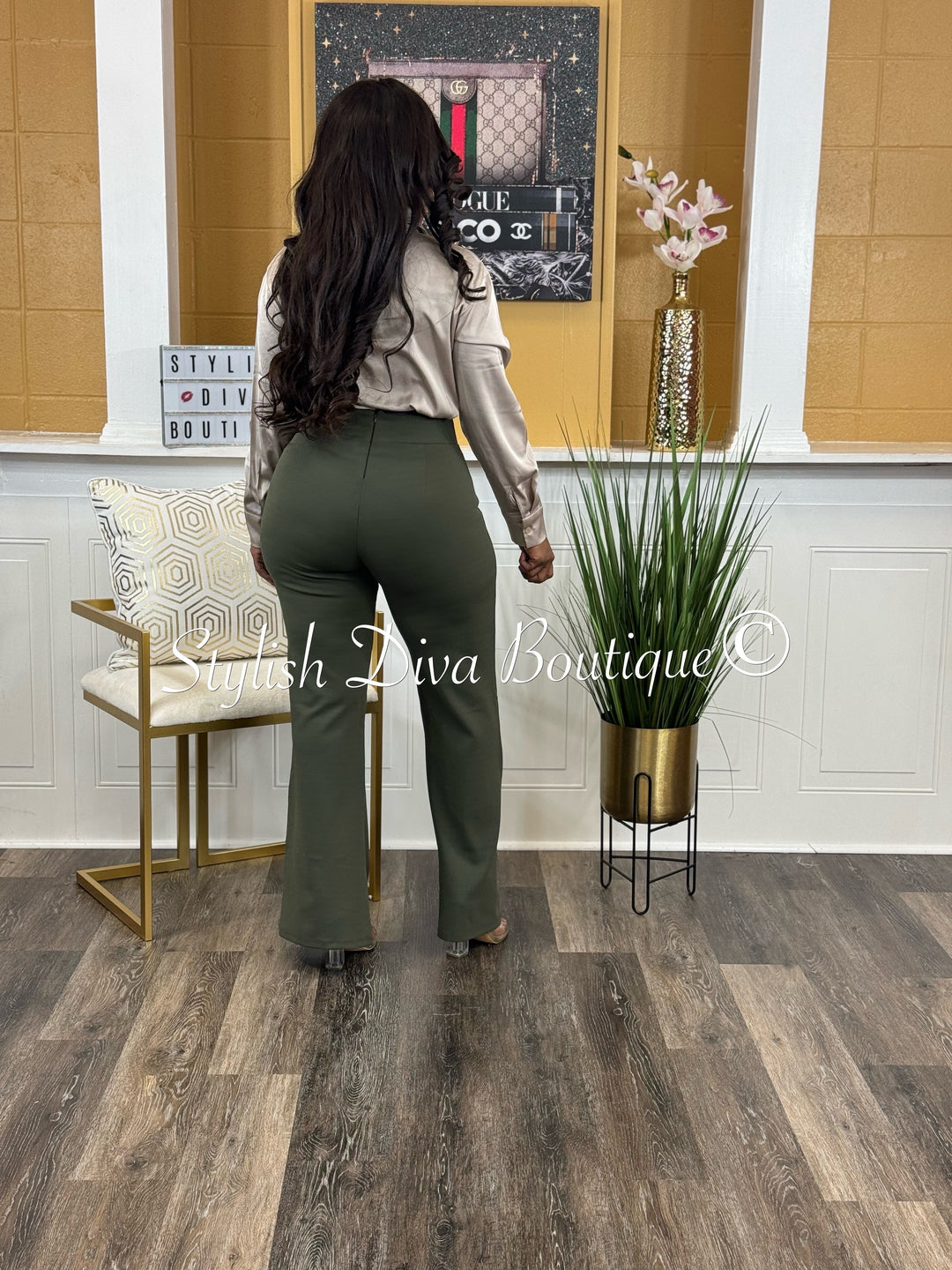 Gia Flare Pants (Dk Olive)