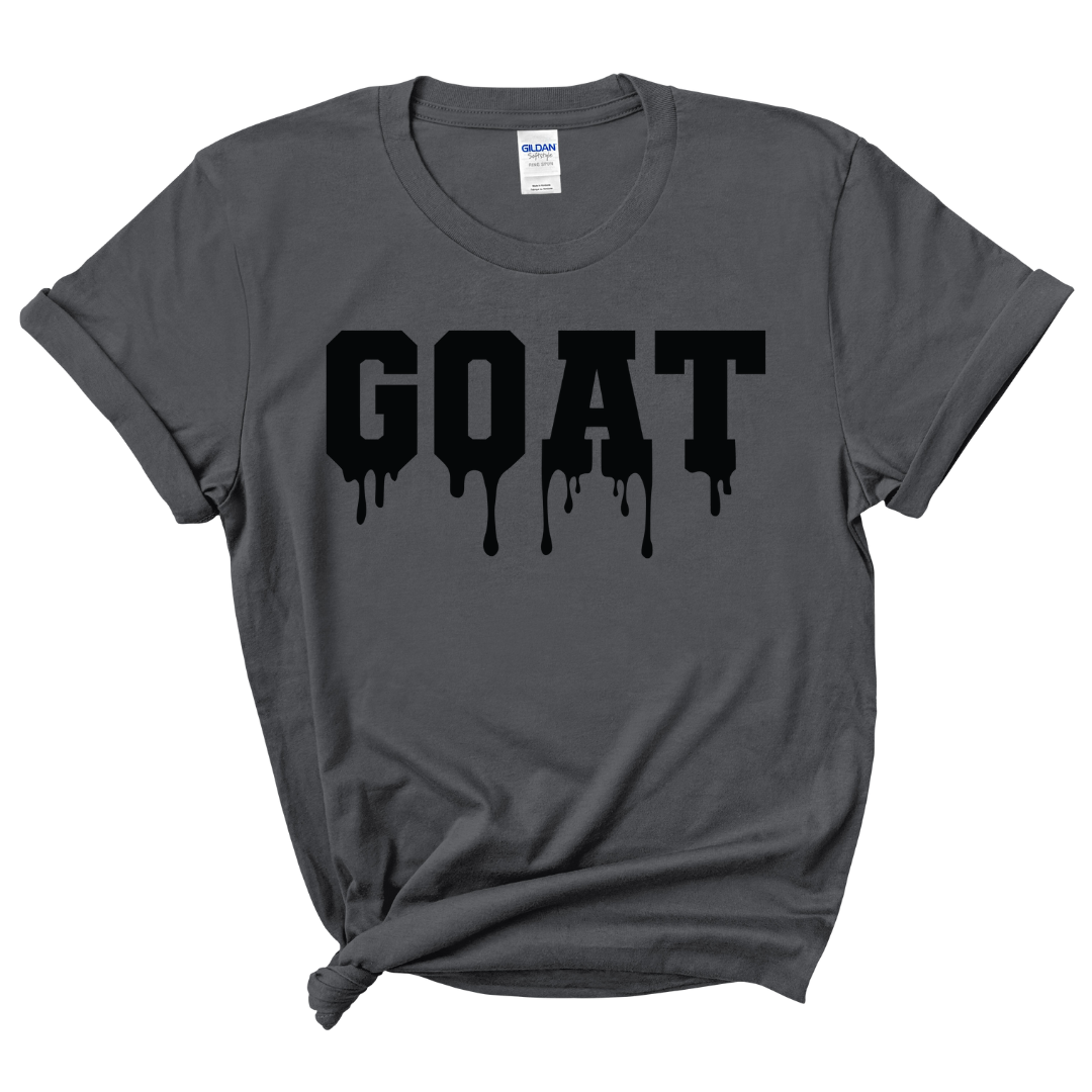 GOAT Dripping T-Shirt (Charcoal/Black Print)