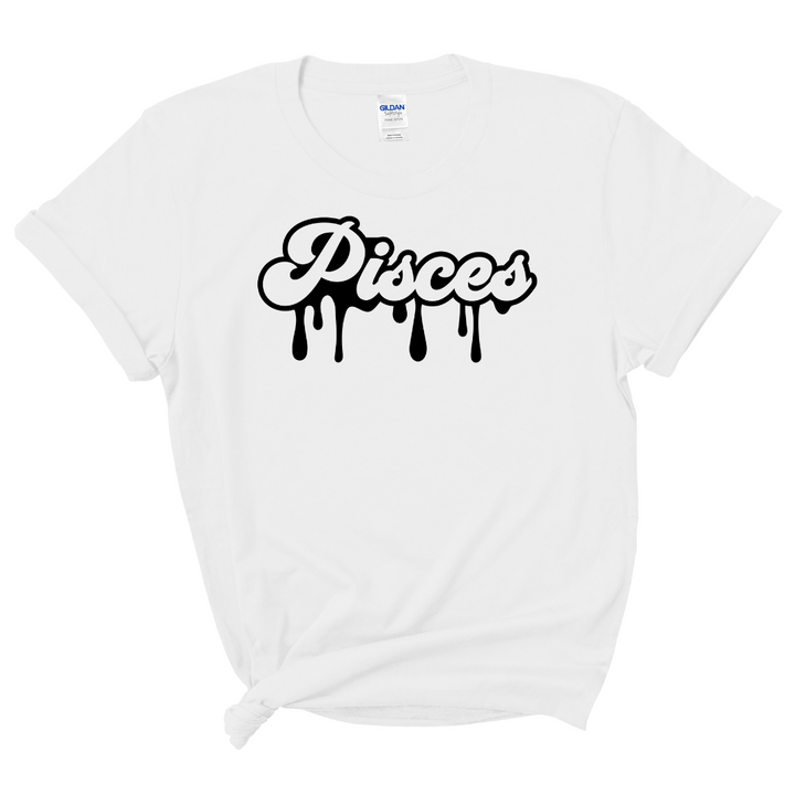 Pisces Dripping T-Shirt (Black Print)