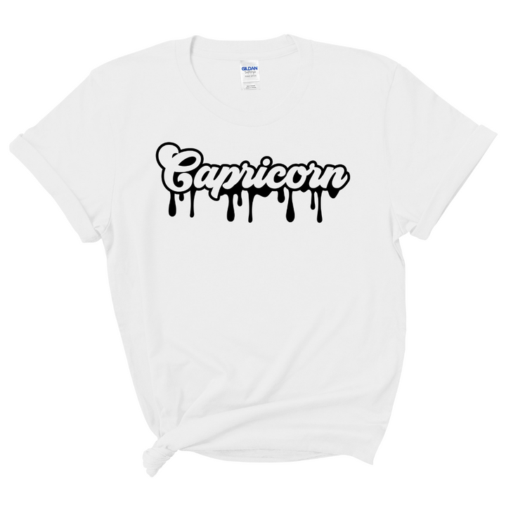 Capricorn Dripping T-Shirt (Black Print)