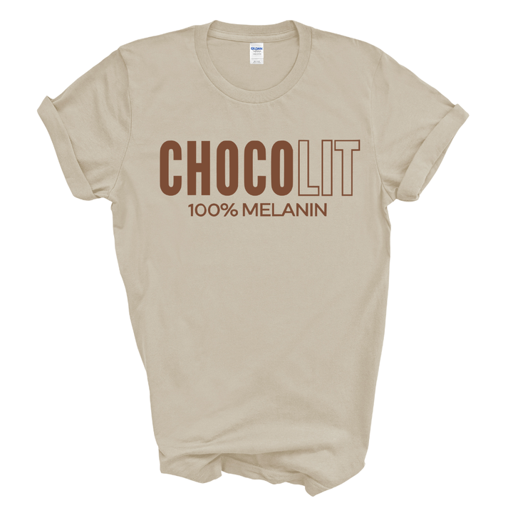 100% Chocolit Graphic Tee (Brown Print)
