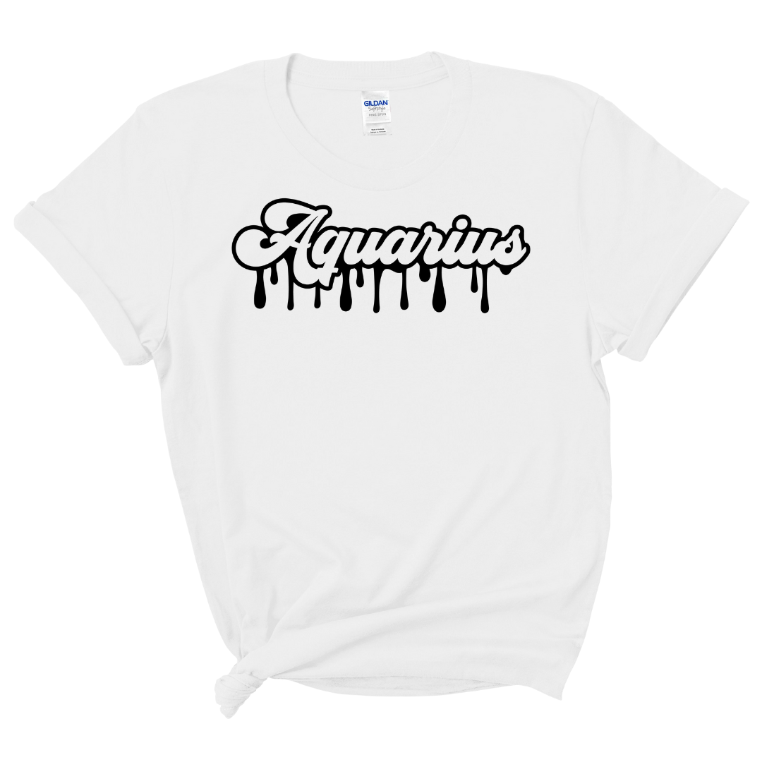 Aquarius Dripping T-Shirt (Black Print)