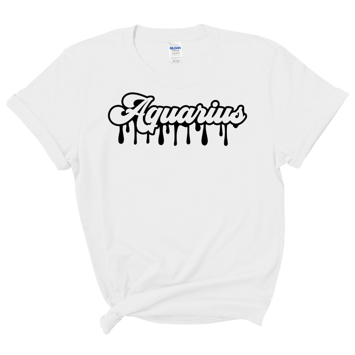 Aquarius Dripping T-Shirt (Black Print)