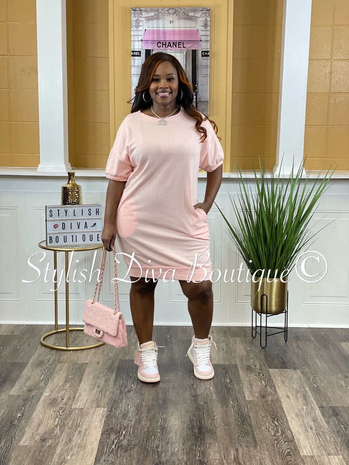 Fallon Oversize Shirt Dress up to 3XL (Angel Pink)