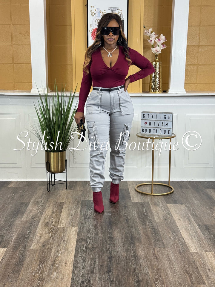 Sienna Cargo Joggers (Grey)