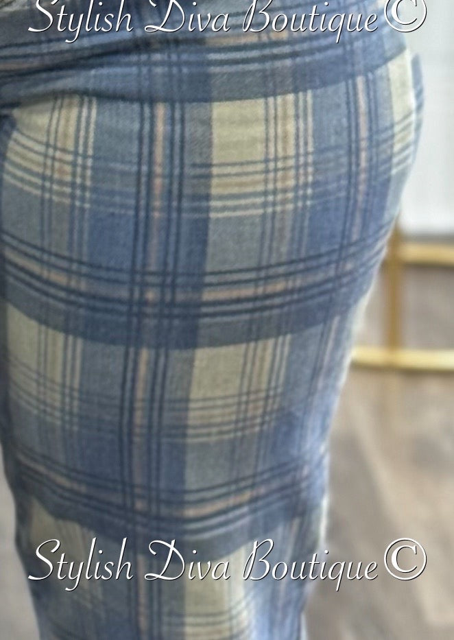 Plaid Perfection Vintage Jeans (Blue Haze)