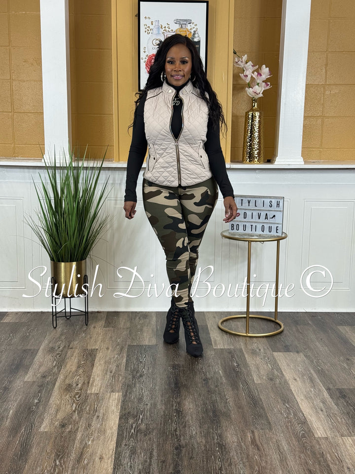 Rowan Quilted Padded Vest up to 2XL (Pale Taupe)