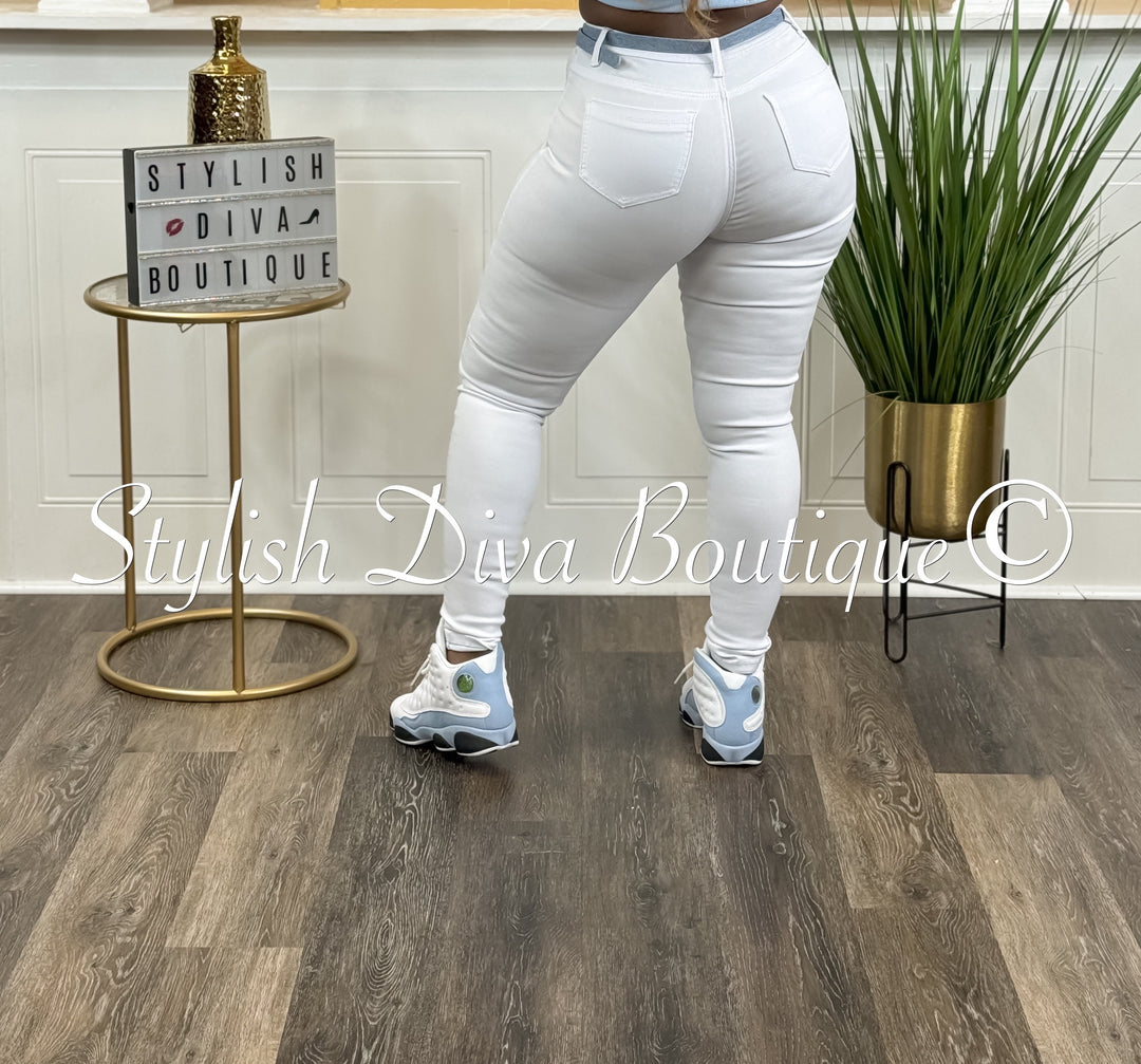 So Curvy Stretch Skinny Jeans up to 2XL (White)