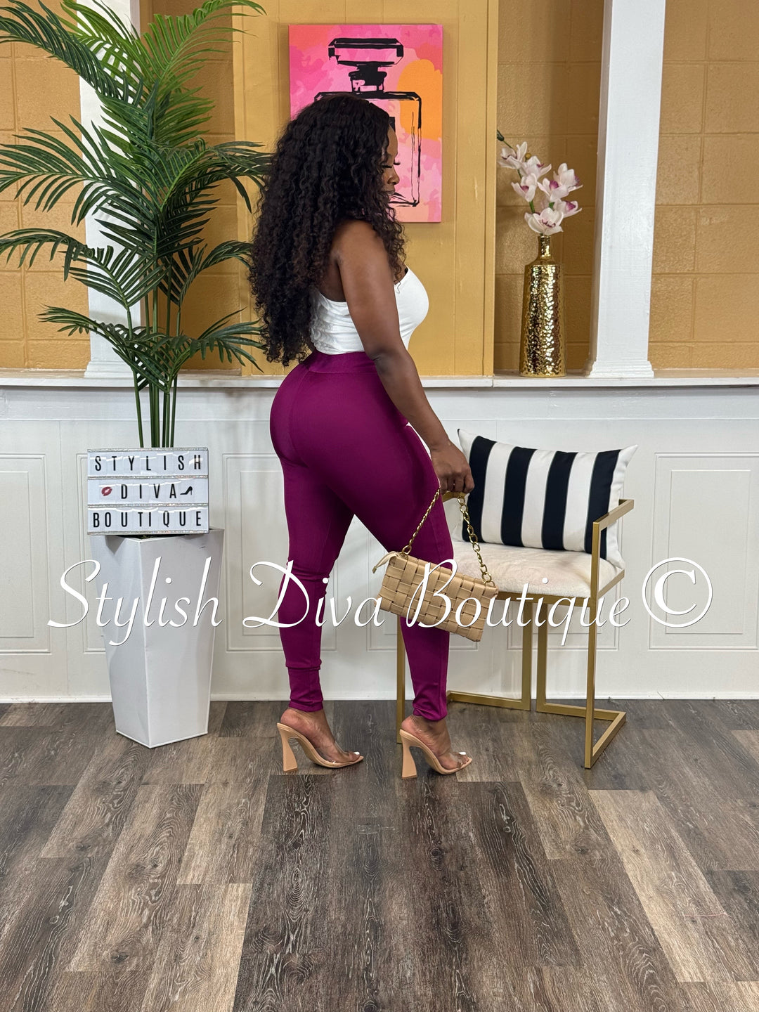 Stallion Bandage Leggings (Wine Berry)