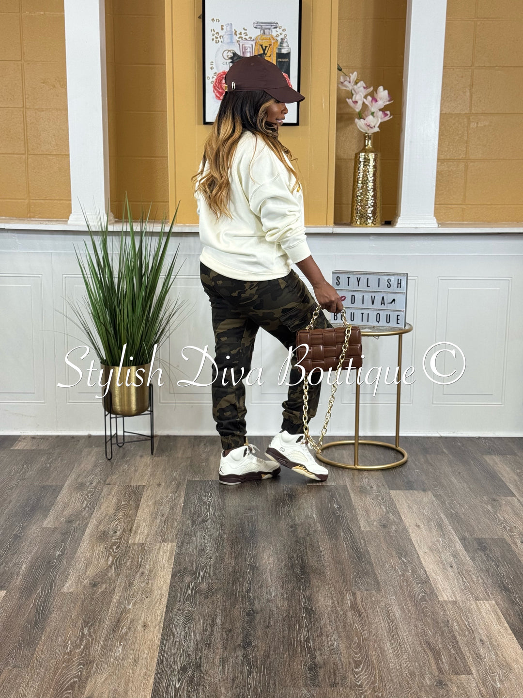 Sienna Camo Cargo Joggers (Dark Camo)