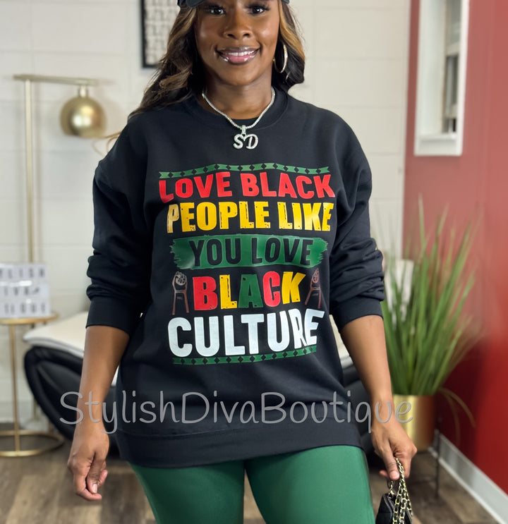 Love Black People Sweatshirt up to 3XL (Multi-Color Print)