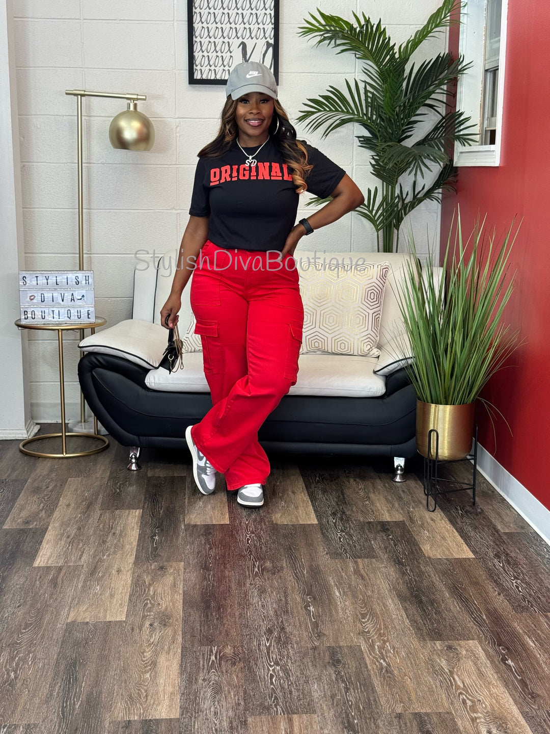 London Cargo Jeans (Red)