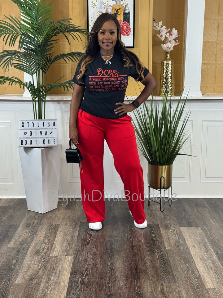 Polished Ease Half Zip Set Up to 3XL (Red)