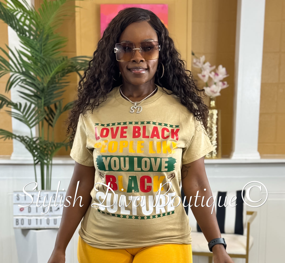 Love Black People T-Shirt (Multi-Color Print)