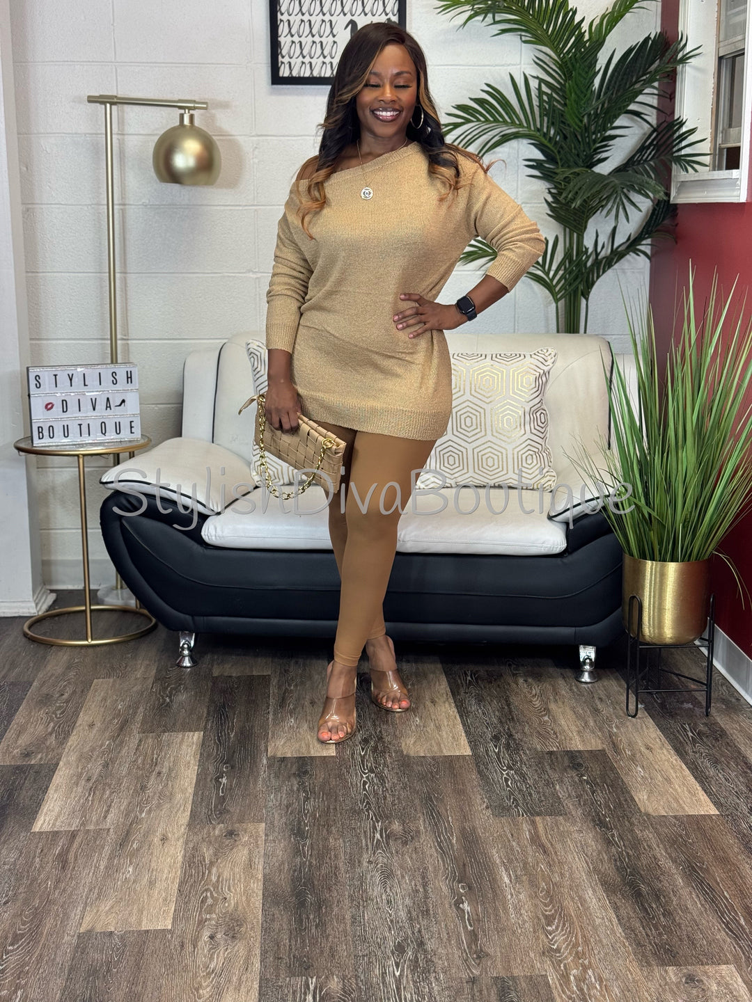 Bobbi Off Shoulder Everyday Sweater (Camel)