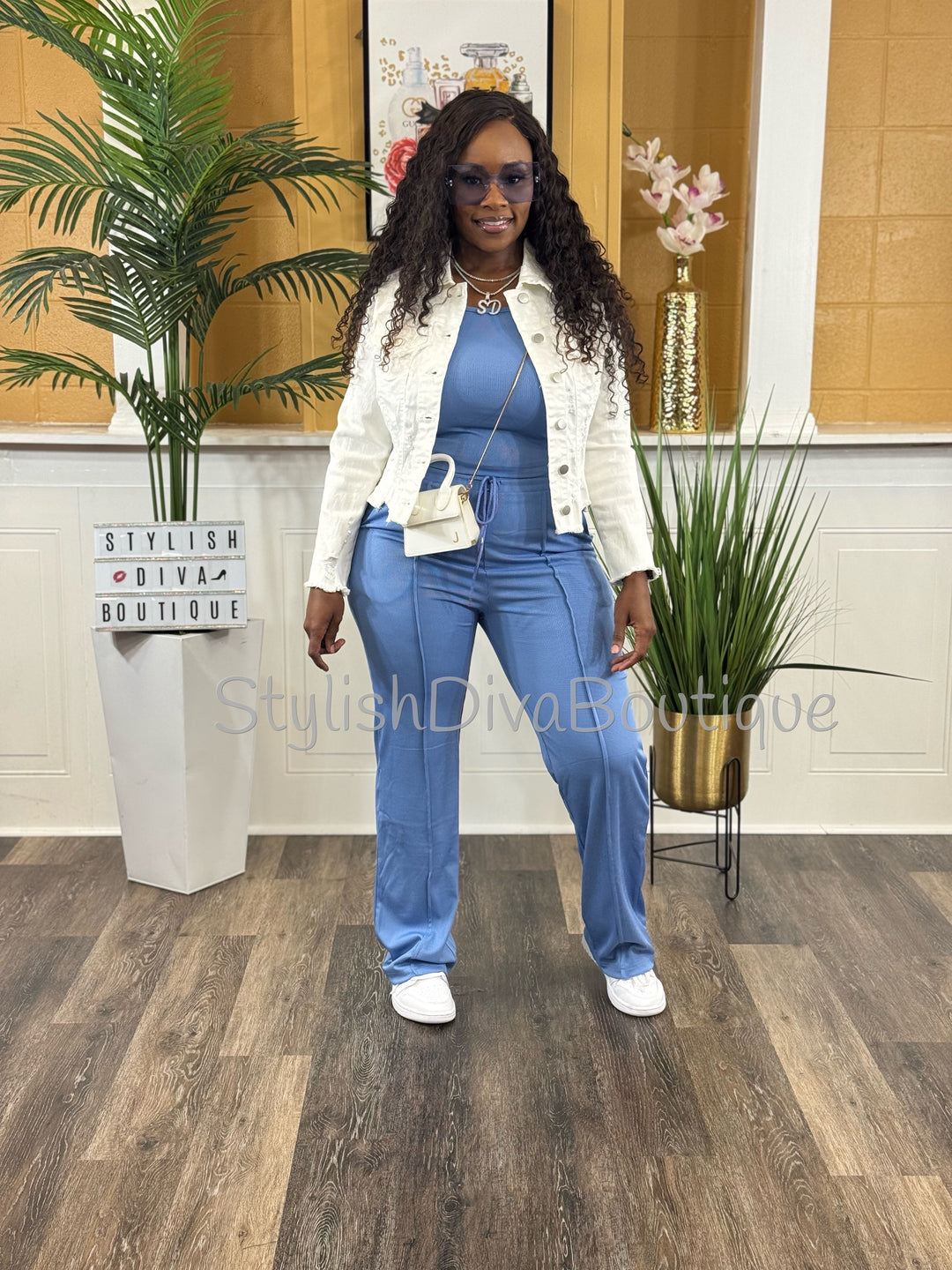 Day to Day Cropped Set (Blue)