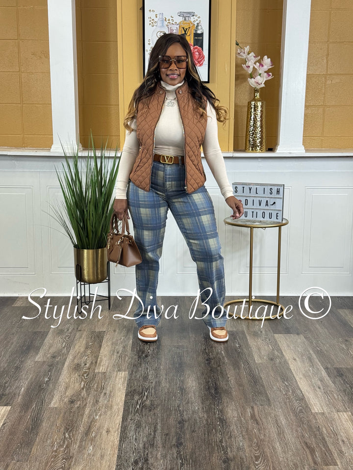 Plaid Perfection Vintage Jeans (Blue Haze)