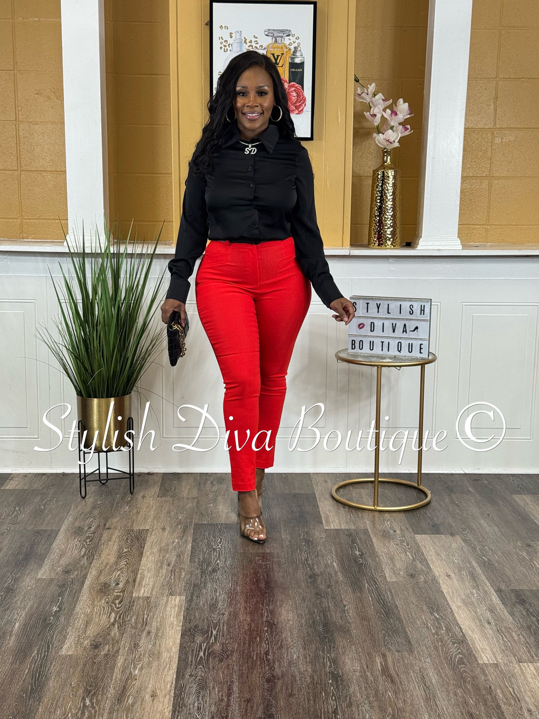 Ambition Dress Pants (Red)