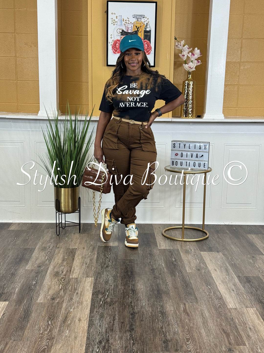 Be Savage Crop Top (Black/Brown Tie Dye)