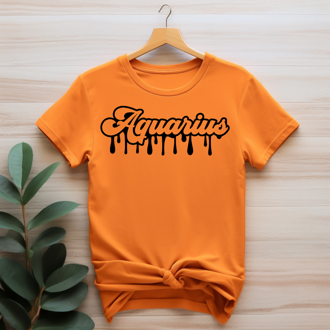 Aquarius Dripping T-Shirt (Black Print)