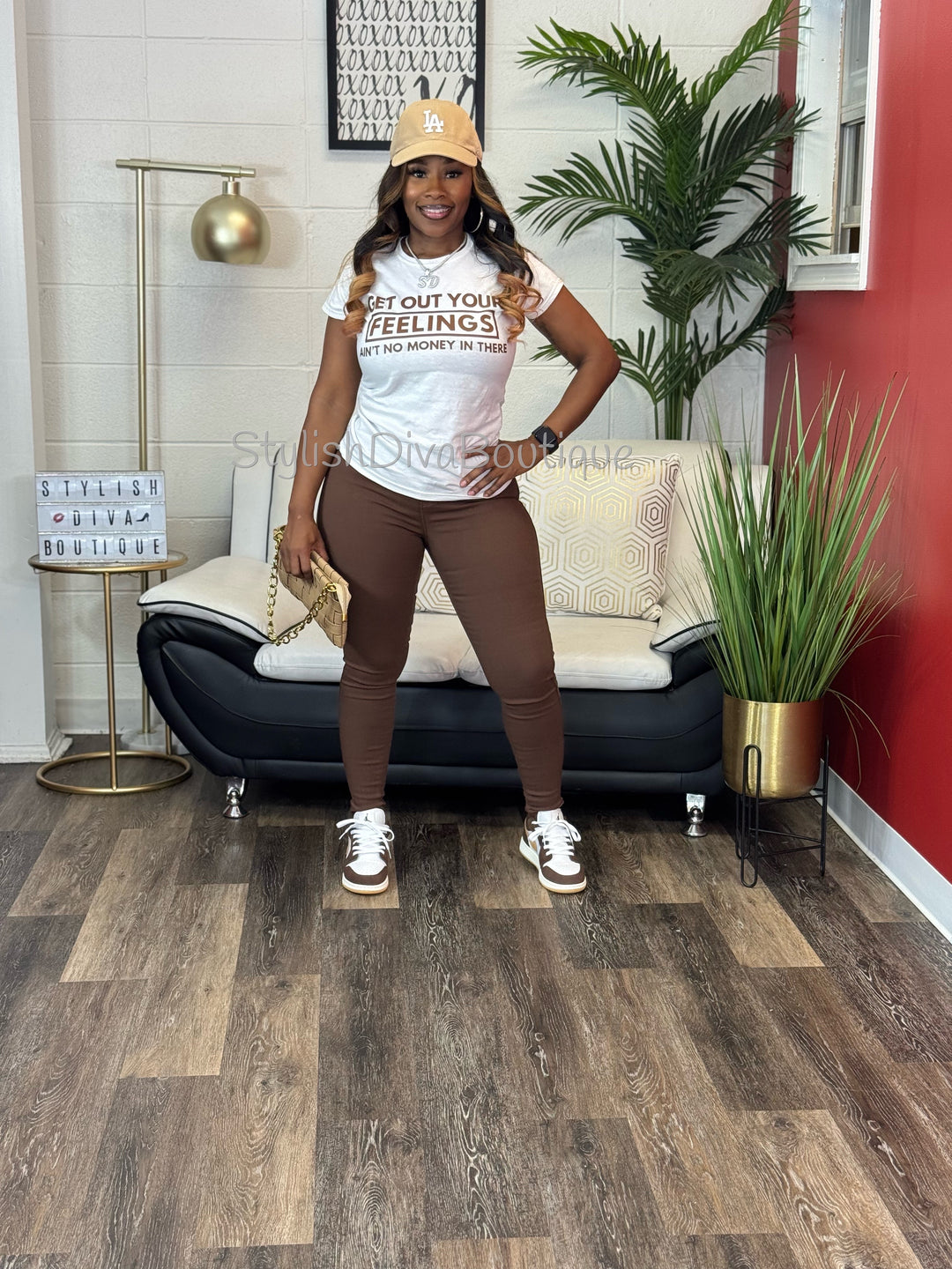 So Curvy Stretch Skinny Jeans up to 4XL (Brown)